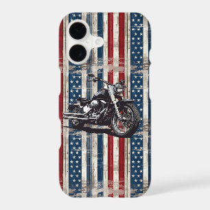 Patriotic Motorcycle with Wooden Flag  iPhone 17 Case