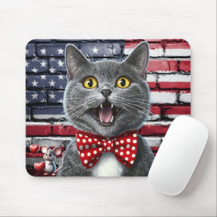 Patriotic Mouse and Cat Mouse Pad