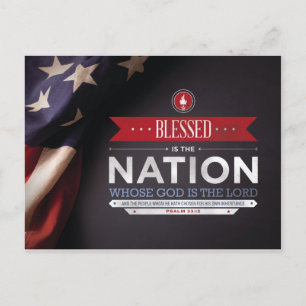 Patriotic Mousepad - Psalm 33:12 Bible Verse Postcard