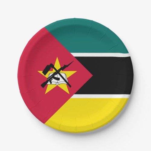 Patriotic Mozambique Flag Paper Plates