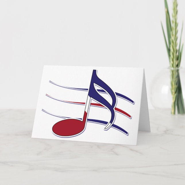 Patriotic Music Note Card (Front)