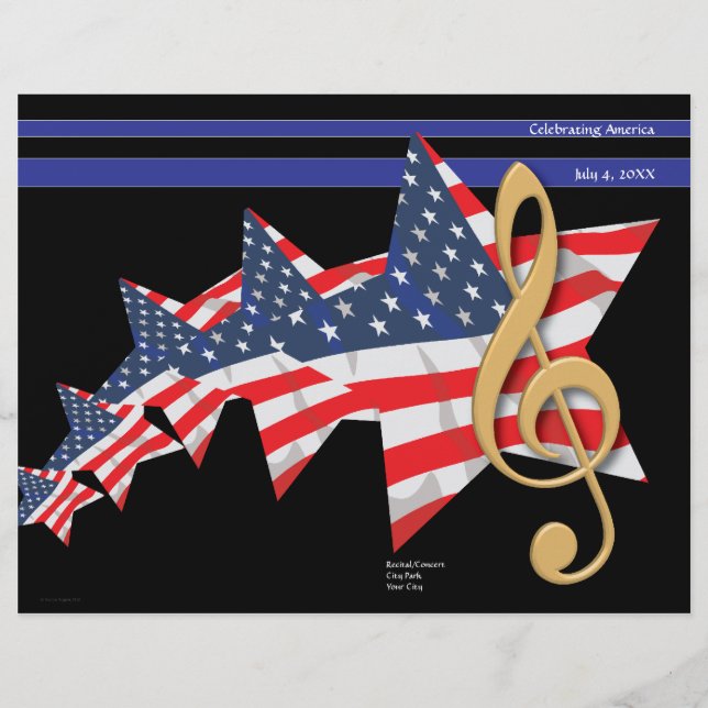 Patriotic Music Program Customizable (Front)