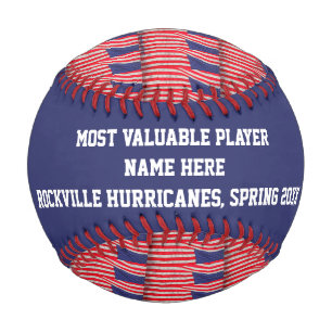 Patriotic MVP Player Award, American Flags, Name, Baseball
