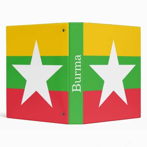 Patriotic Myanmar Flag 3 Ring Binder