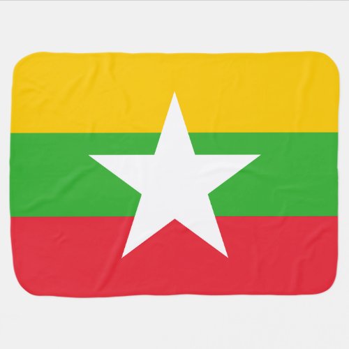 Patriotic Myanmar Flag Baby Blanket