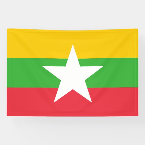 Patriotic Myanmar Flag Banner