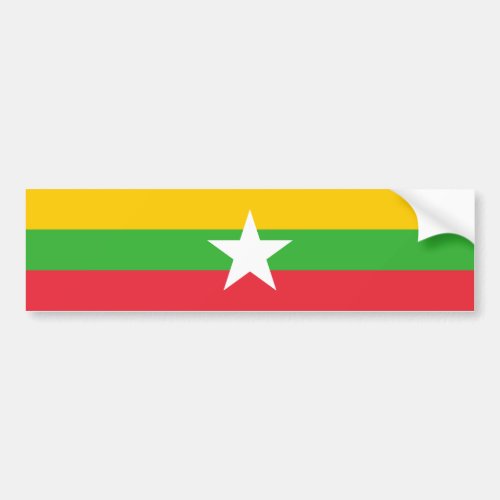 Patriotic Myanmar Flag Bumper Sticker