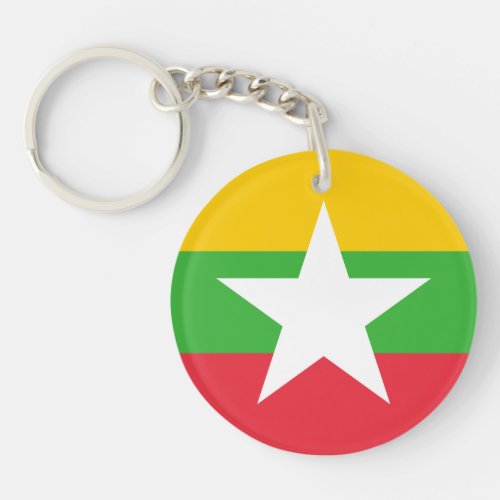 Patriotic Myanmar Flag Keychain