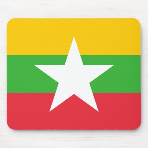 Patriotic Myanmar Flag Mouse Pad