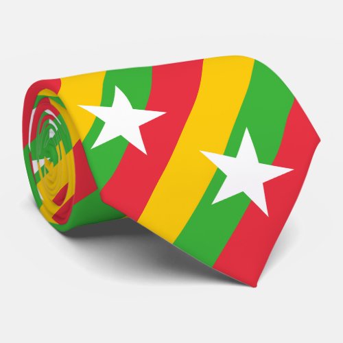 Patriotic Myanmar Flag Neck Tie
