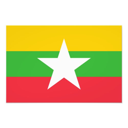 Patriotic Myanmar Flag Photo Print