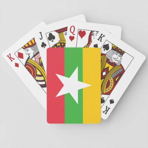 Patriotic Myanmar Flag Poker Cards