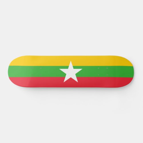 Patriotic Myanmar Flag Skateboard