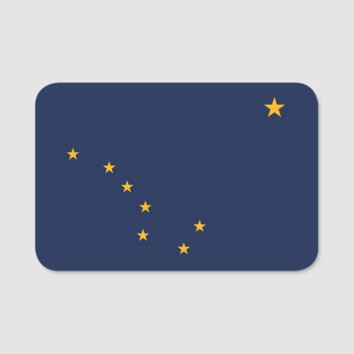 Patriotic name tag with flag of Alaska USA