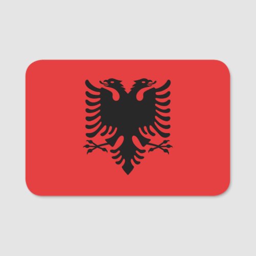 Patriotic name tag with flag of Albania