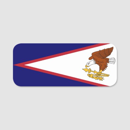 Patriotic name tag with flag of American Samoa