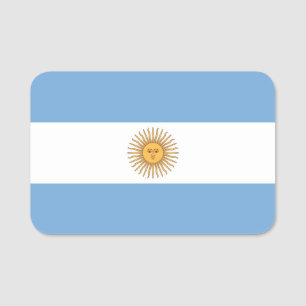 Patriotic name tag with flag of Argentina