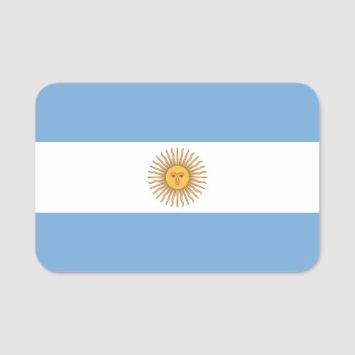 Patriotic name tag with flag of Argentina