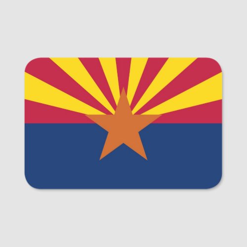 Patriotic name tag with flag of Arizona USA