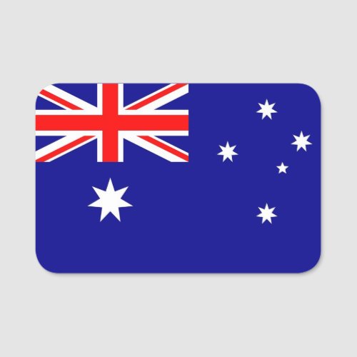 Patriotic name tag with flag of Australia