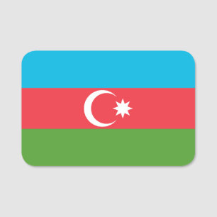 Patriotic name tag with flag of Azerbaijan