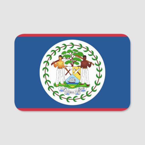 Patriotic name tag with flag of Belize