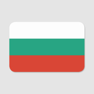 Patriotic name tag with flag of Bulgaria