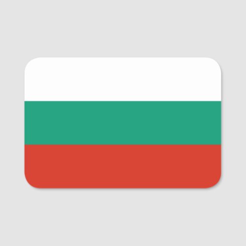 Patriotic name tag with flag of Bulgaria