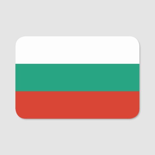 Patriotic name tag with flag of Bulgaria (Front)