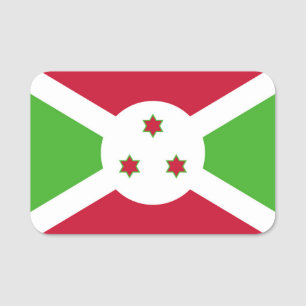 Patriotic name tag with flag of Burundi