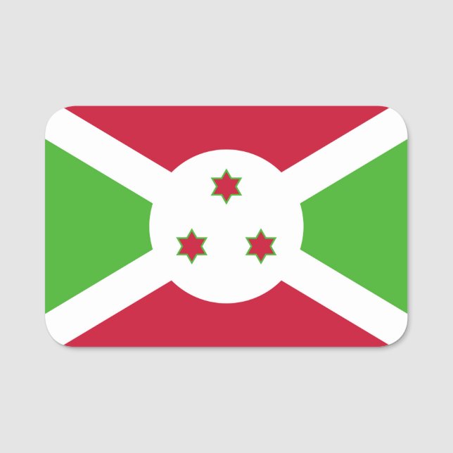 Patriotic name tag with flag of Burundi (Front)