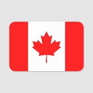 Patriotic name tag with flag of Canada
