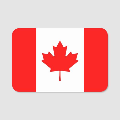 Patriotic name tag with flag of Canada