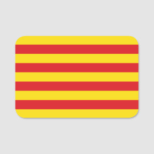 Patriotic name tag with flag of Catalonia