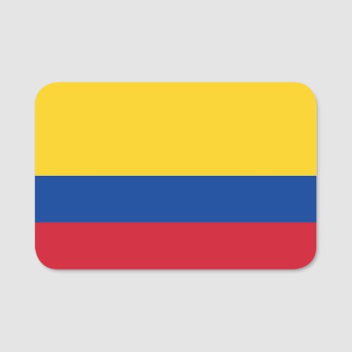 Patriotic name tag with flag of Colombia