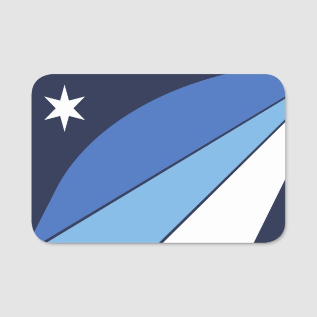 Patriotic name tag with flag of Columbia City (Front)