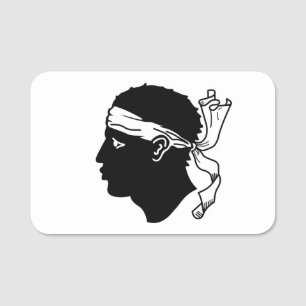 Patriotic name tag with flag of Corsica, France