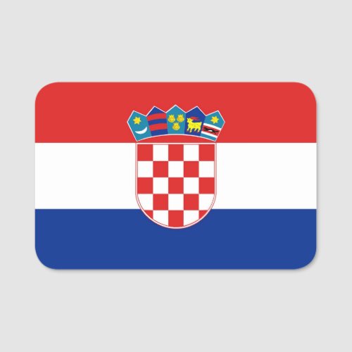 Patriotic name tag with flag of Croatia