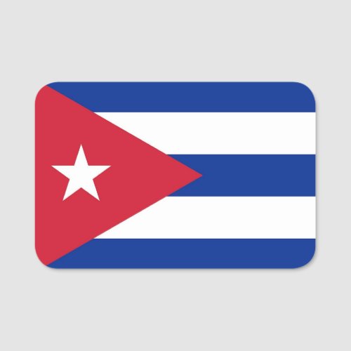 Patriotic name tag with flag of Cuba