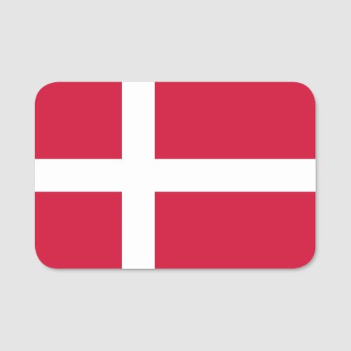 Patriotic name tag with flag of Denmark