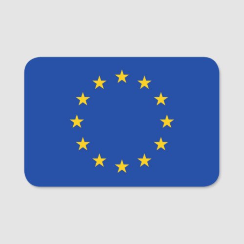 Patriotic name tag with flag of European Union