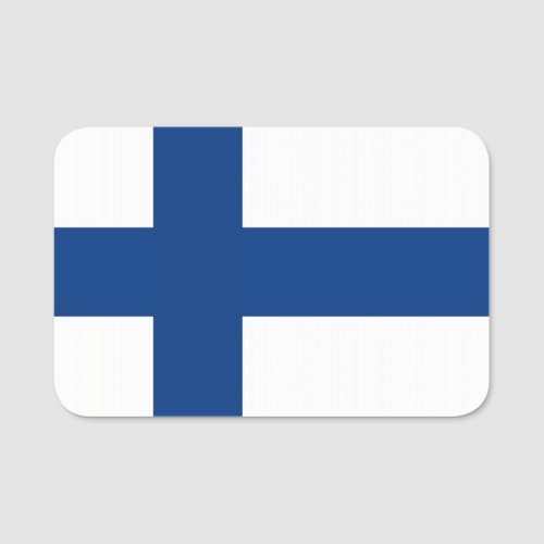 Patriotic name tag with flag of Finland