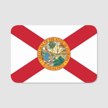 Patriotic Name Tag With Flag Of Florida  Usa by AllFlags at Zazzle