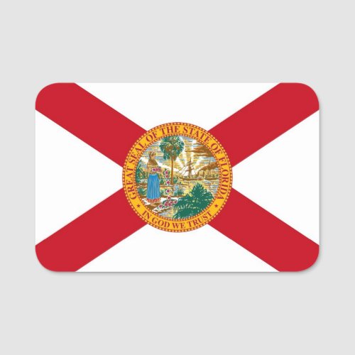 Patriotic name tag with flag of Florida USA