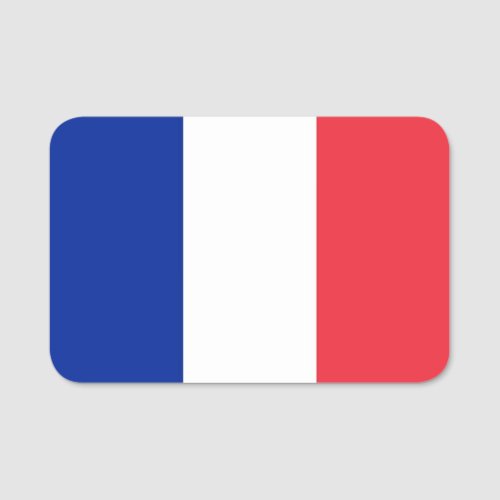 Patriotic name tag with flag of France