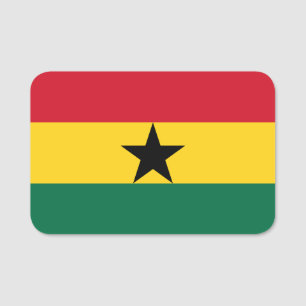 Patriotic name tag with flag of Ghana