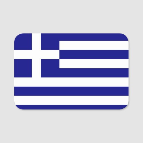 Patriotic name tag with flag of Greece