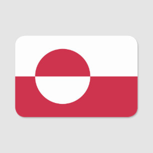 Patriotic name tag with flag of Greenland