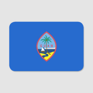Patriotic name tag with flag of Guam, USA