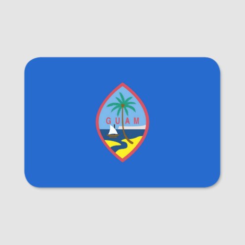 Patriotic name tag with flag of Guam USA